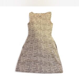 Tahari Black and Cream Midi Dress